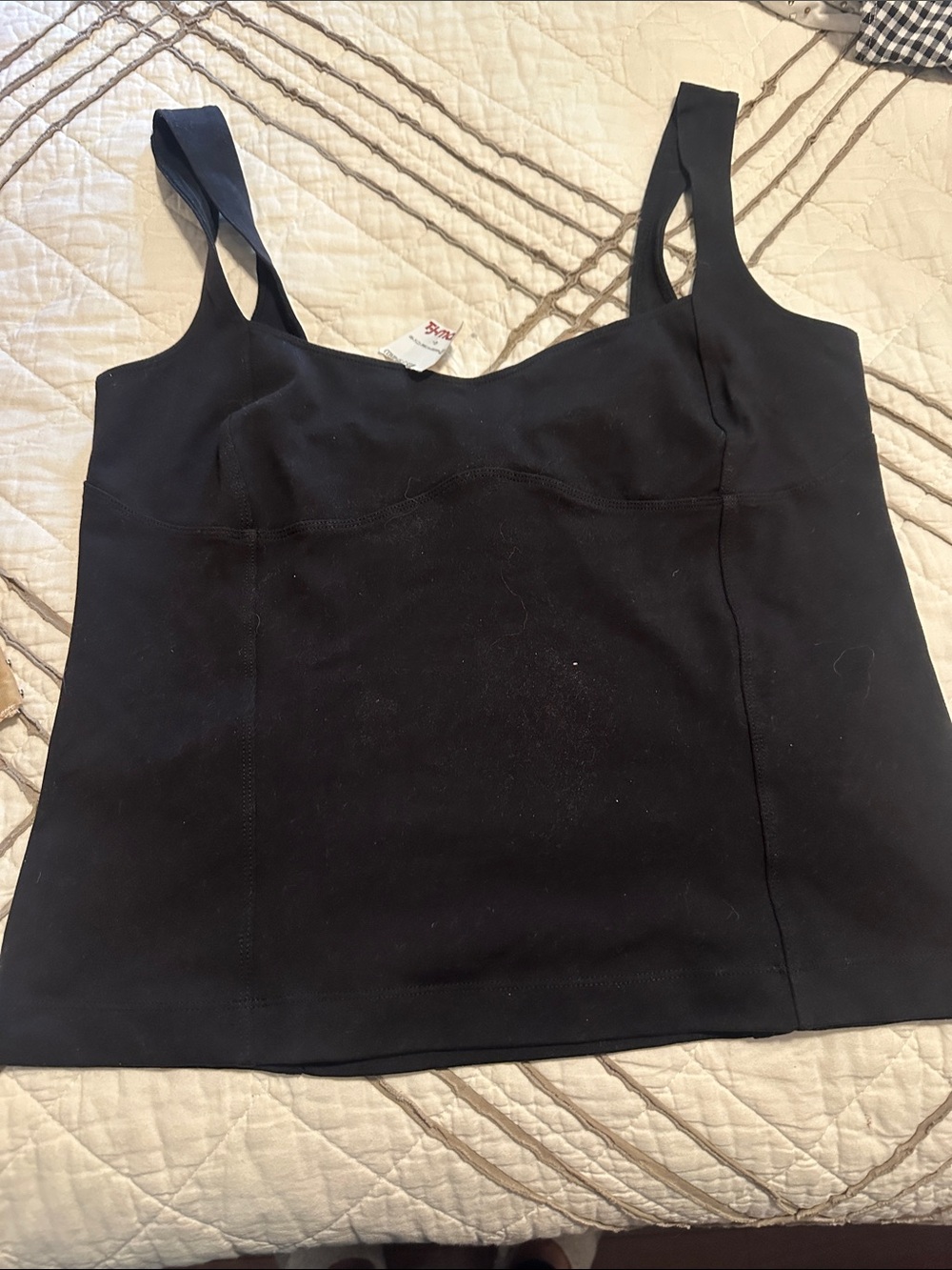 Free People Black Square-Neck Tank Cami Top